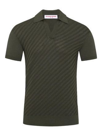 Orlebar Brown Horton jacquard polo-collar top - Green