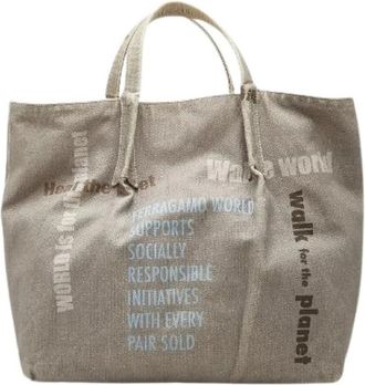 Ferragamo Pre-owned Tote Bags, female, Gray, Size: ONE SIZE Pre-owned Canvas Tote Bag