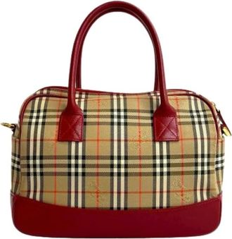 Burberry Pre-owned Handbags, female, Multicolor, Size: ONE SIZE Pre-owned Haymarket Check Satchel