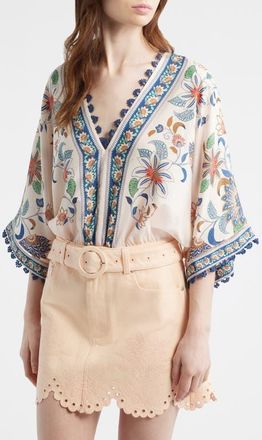 Farm Rio Floral Delhi Tapestry Bodysuit at Nordstrom, Size Xx-Small