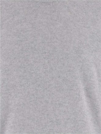 Bottega Veneta Mens Cashmere Sweater With Leather Detail Gray
