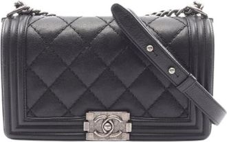 Chanel Pre-owned Boy Lambskin Shoulder Bag - Dames - Vintage Schoudertas - Zwart - ONE Size - Leer - Vintage