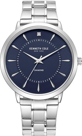 Kenneth Cole Diamond Dial Three Hand Quartz Bracelet Watch, 45mm in Silver at Nordstrom Rack