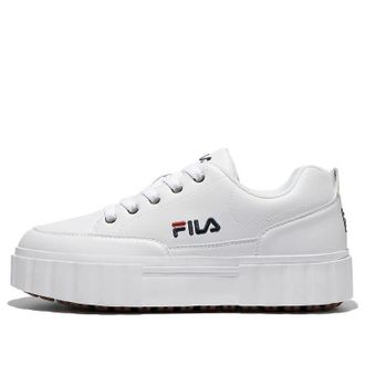 Fila Low Top Thick Sole Skate Shoes Unisex White Korean Version White Red Black 1TM01563E_100