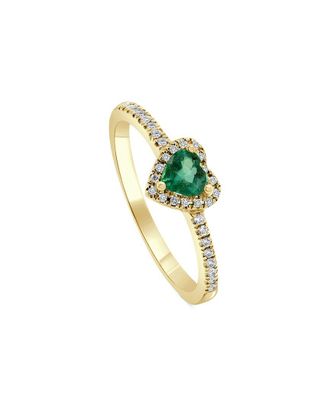 Sabrina Designs 14K 0.51 Ct. Tw. Diamond & Emerald Heart Ring