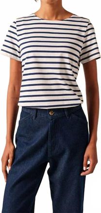 Saint James Estrille Ii Short Sleeves Tee In Neige/marine