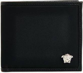 Versace Medusa Leather & Nylon Bifold Wallet in Black-Palladium at Nordstrom
