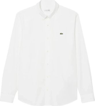 Lacoste Regular Fit Stretch Poplin Overhemd - Heren - Zakelijke Overhemden - Wit - 3XL - Katoen - Overhemden