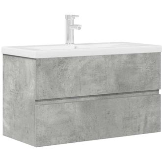 vidaXL 2 Piece Bathroom Furniture Set Concrete Grey Engineered Wood vidaXL