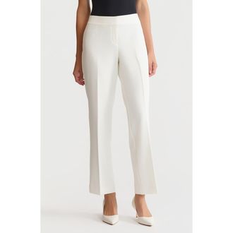 Kasper Flat Front Slim Pants in Vanilla Ice at Nordstrom, Size 10