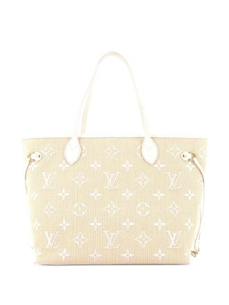 Louis Vuitton Neverfull NM Monogram Giant Embroidered Cotton MM tote bag - Neutrals