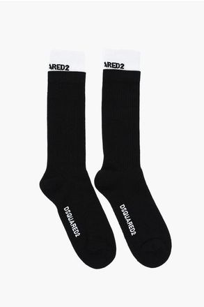 Dsquared2 Ribbed Long Socks with Contrasting Detail size 46