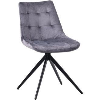 Clp Silla De Comedor Merna Gris Oscuro Terciopelo