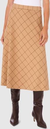 Halogen A-Line Crepe Midi Skirt in Tannin at Nordstrom Rack, Size X-Large