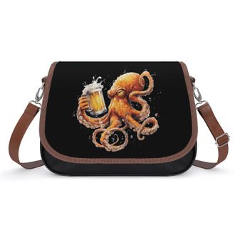 Generic Octopus Drinking Beer Fashion Womens Crossbody Bags Novelty Handbag Shoulder Bag Purse