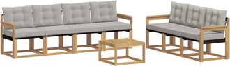 vidaXL Conjunto De Sof&aacute;s De Exterior 8 Uds. Blanco Y Gris Claro Vidaxl