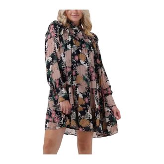 Sofie Schnoor Kleedjes, Dames, Veelkleurig, L, Zwarte Mini Jurk voor Vrouwen