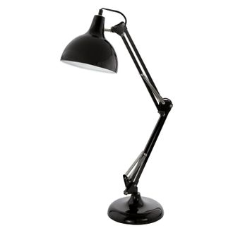 Loops Table Desk Lamp Black Flexible In Line Switch In Ine Switch Bulb E27 1x40W