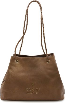 Gucci Brown Leather Shoulder Bag Tote Bag (Pre-Owned)