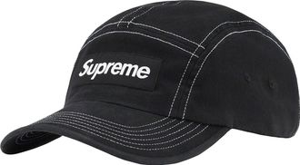 SUPREME 2-Tone Twill Camp Cap Black White SUP-SS22-887