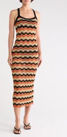 Diane Von F&uuml;rstenberg Arcadia Open Stitch Dress in Black/Brunt Ochre/Multi at Nordstrom Rack, Size Xx-Small