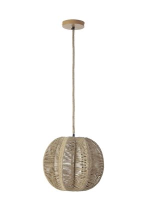 Els Banys L&aacute;mpara techo esf&eacute;rica de cuerda natural marr&oacute;n