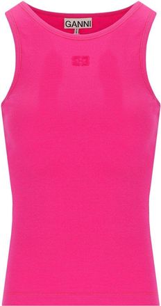 Ganni CANOTTA A COSTINE FUCSIA GANNI