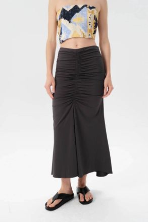 Maria Cher Ceibo Liv Midi Skirt In Charcoal