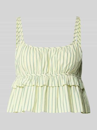 Boss Orange by Hugo Boss BOSS Orange Blusentop mit Volants in Hellgruen, Gr&ouml;&szlig;e 42