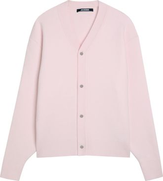 Jacquemus Le Cardigan Doppio Merino Wool-blend Cardigan - Light Pink - XL