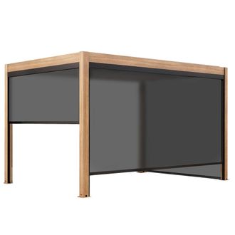 Oviala P&eacute;rgola bioclim&aacute;tica autoportante y motorizada 3x4m y 2 estores