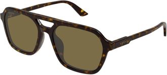 Gucci Aviator Zonnebril - unisex - Zonnebrillen - Bruin - 57 MM - Accessoires