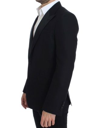 Dolce & Gabbana Mens Black Wool Silk Sicilia Blazer Clothing