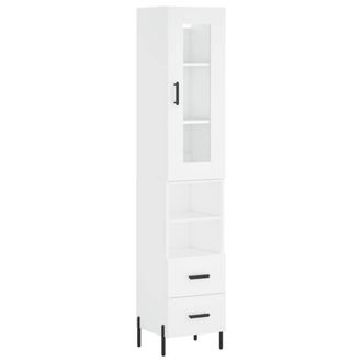Berkfield Home Highboard White 34.5x34x180 cm Engineered Wood