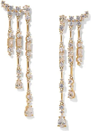 Nadri Everleigh Cubic Zirconia Fringe Earrings in Gold at Nordstrom