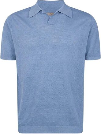 Nuur Short Sleeved Polo Neck Piquet Stitch T-Shirt