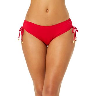 Anne Cole Womens Live In Color Solid Side Tie Swim Bottom in Ruby Red at Nordstrom, Size X-Small