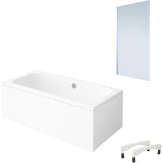 Villeroy & Boch Ba&ntilde;era Recta Villeroy & Boch Architectura Con Patas Acr&iacute;lica 190 X 90 Cm + Mampara De Ba&ntilde;era Izquierda Aurys Mist 1 Cromada