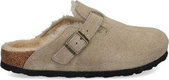 Birkenstock Boston Shearling Smalle Pasvorm - Dames - Schoenen - Beige - Maat: 41 EU Su&egrave;de