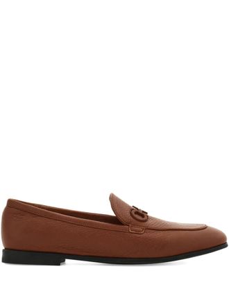 Ferragamo Gancini loafers met gesp - Bruin