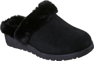 Skechers Keepsakes Wedge Time To Cruise Leather WoMens Black Slippers - Size UK 6