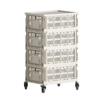 HAY Colour Crate Rollcontainer, off white, recycled