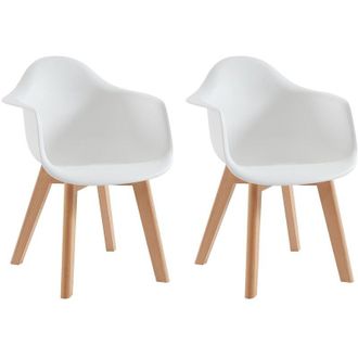Vente-Unique Vente-unique - Sedia bambini con braccioli in Polipropilene e Faggio Bianco - Lotto di 2 - poupinette