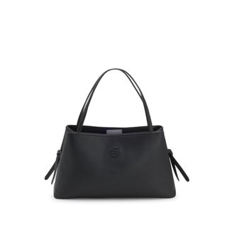 BOSS Grained faux-leather tote bag with Double B monogram