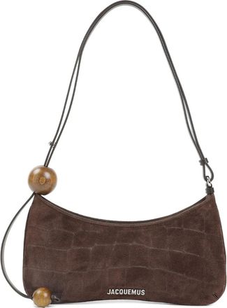 Jacquemus The Pearl Kiss crocodile-effect shoulder bag - Brown