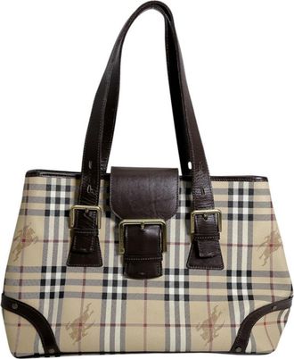 Burberry Brown Pvc Shoulder Bag Tote Bag (Pre-Owned)