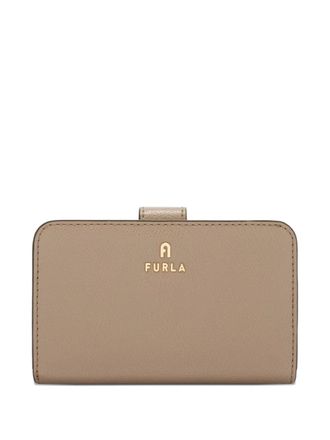 Furla Camelia logo-engraved wallet - women - Calf Leather/Viscose - One Size - Brown