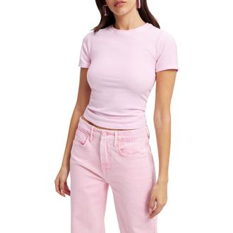 Good American Super Stretch Baby Tee in Rose Quartz at Nordstrom Rack, Size X-Small