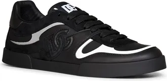 Dolce & Gabbana Mens Sneakers Portofino Black Nappa Calfskin & Suede Calf Leather Trainers