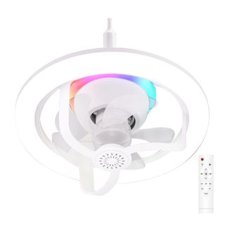 OEM Ventilador De Techo Led De 50 W Con Mando A Distancia, Casquillo E27, Cabezal Giratorio Rgb, Difusor De Aceites Esenciales, Luz Nocturna Regulable, Di